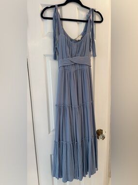Altar'd State Dusty Blue Tiered Maxi Dress